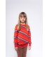Knit Raglan Sweater Diagonal Stripe