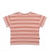 Wide Tee Striped Pink Earth