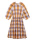 Checkered L/sleeve Dress