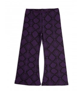 Snakeskin Flared Trousers Purple