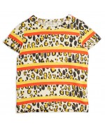 T-shirt m/curta Leopard às riscas