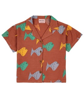 Multicolor Fish AOP Woven Shirt