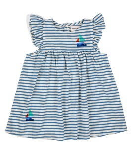 Blue Stripes Ruffle Baby Dress