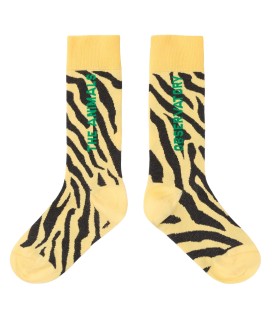 Zebra Yellow Worm Socks 
