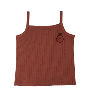 Embroidered Brown Tank Top