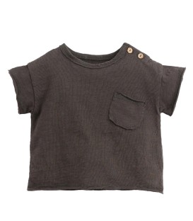 T-shirt de Bebé c/bolso Charcoal