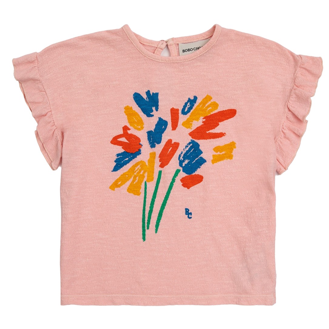 T-shirt Oversized Cali Flower Branca - Loja Dada for Kids