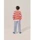 Red Stripes Oversized Sweatshirt