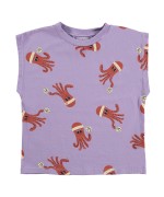 Sleeveless T-shirt Octopus Mauve