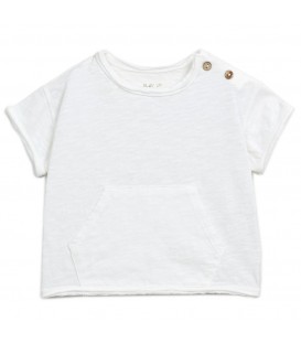 Baby T-shirt w/kangaroo pocket white