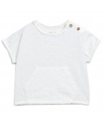 T-shirt de Bebé branca c/bolso de kanguru 
