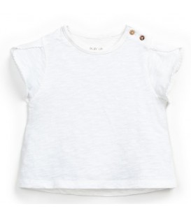 Baby white t-shirt w/ruffle s/sleeves