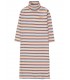 Vestido meia gola às riscas 