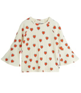 Outlined Hearts AOP Trumpet Sleeve T-shirt