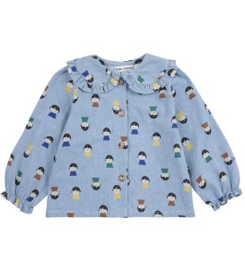 Game Paws AOP Light Denim Baby Blouse