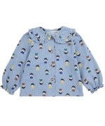 Game Paws AOP Light Denim Baby Blouse