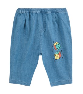 Roll The Dice Light Denim Baby Pants