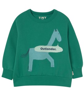 Horse Graphic Sweatshirt Dark Emerald