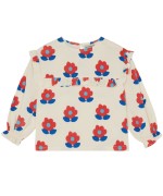 Big Flowers Corduroy Blouse 