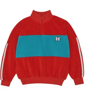 Camisola com contraste vermelho