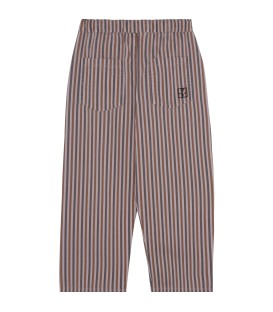 Calças de sarja às riscas cinza