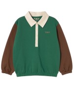 Polo Color Block verde escuro