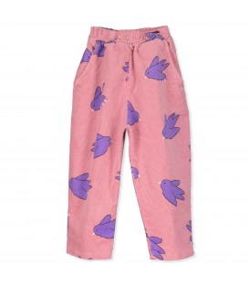 Birds Corduroy Wide Pants