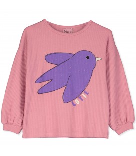 Textured Bird T-shirt Rose