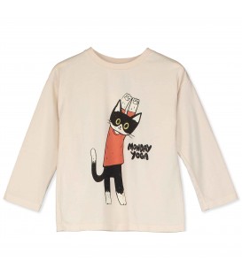 Yogi Cat T-shirt Cream
