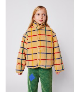 Casaco de "pelo de ovelha" às riscas