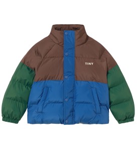 Color Block Short Padded Jacket Dark BLue