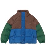 Color Block Short Padded Jacket Dark BLue
