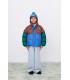 Color Block Short Padded Jacket Dark BLue