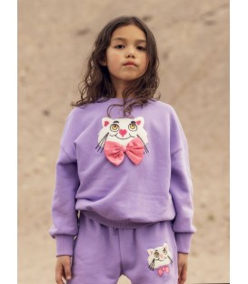 Cat w/Bowtie Chenille Sweatshirt 