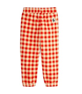 Gingham Fleece Trousers Red