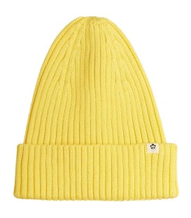 Yellow Knitted Rib Fold Up Hat