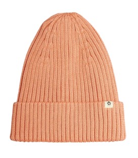 Gorro canelado com dobra rosa
