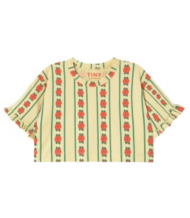 Rose Pattern Crop Tee 