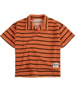 Polo às riscas laranja