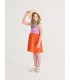 Pixel Daisy Color Block Woven Dress