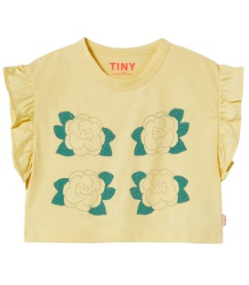 Yellow Flowers Graphic Crop Tee 