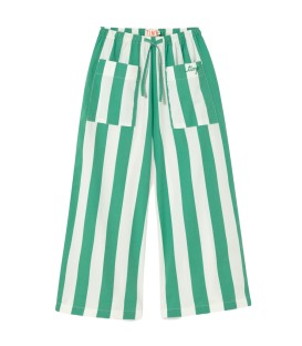 Emerald Stripes Pockets Pants