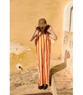 Stripes Twill Long One-piece