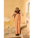 Stripes Twill Long One-piece