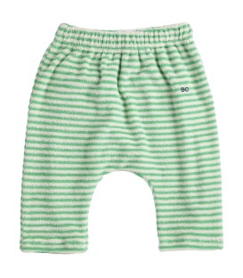 Green Stripes Terry Cloth Baby Harem Pants