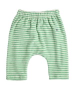 Calças Harem de bebé às riscas verde