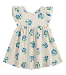 Vestido de Bebé c/folhos Pixel Flowers All Over