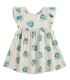 Pixel Flowers All Over Baby Ruffled Dress