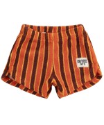 Calções de Bebé às riscas cor de tijolo