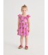 Vestido c/folhos Tangerine all over